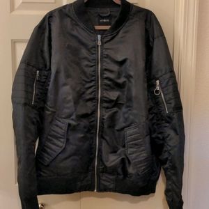 Black lightweight bomber jacket